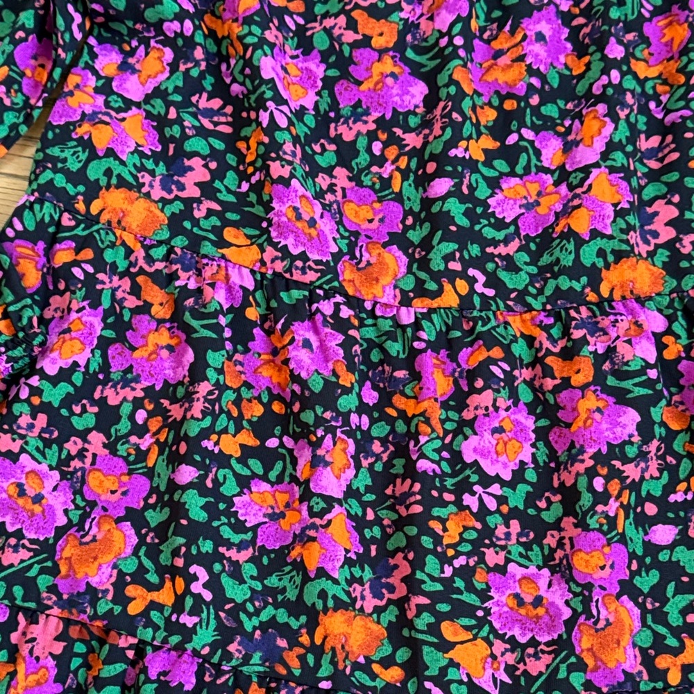 Make My Day Black Ditsy Floral L/S Babydoll Dress - Picture 13 of 16